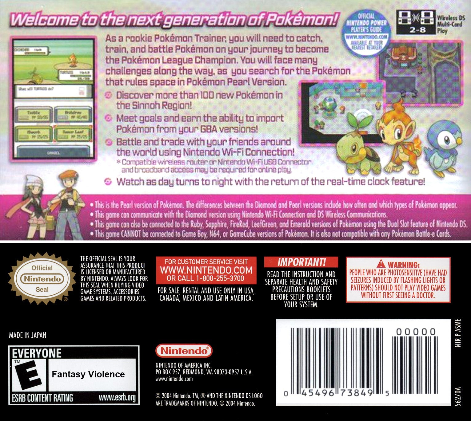 Pokemon Pearl Version DS - Video Game - Used - CaveGamers - Image 2