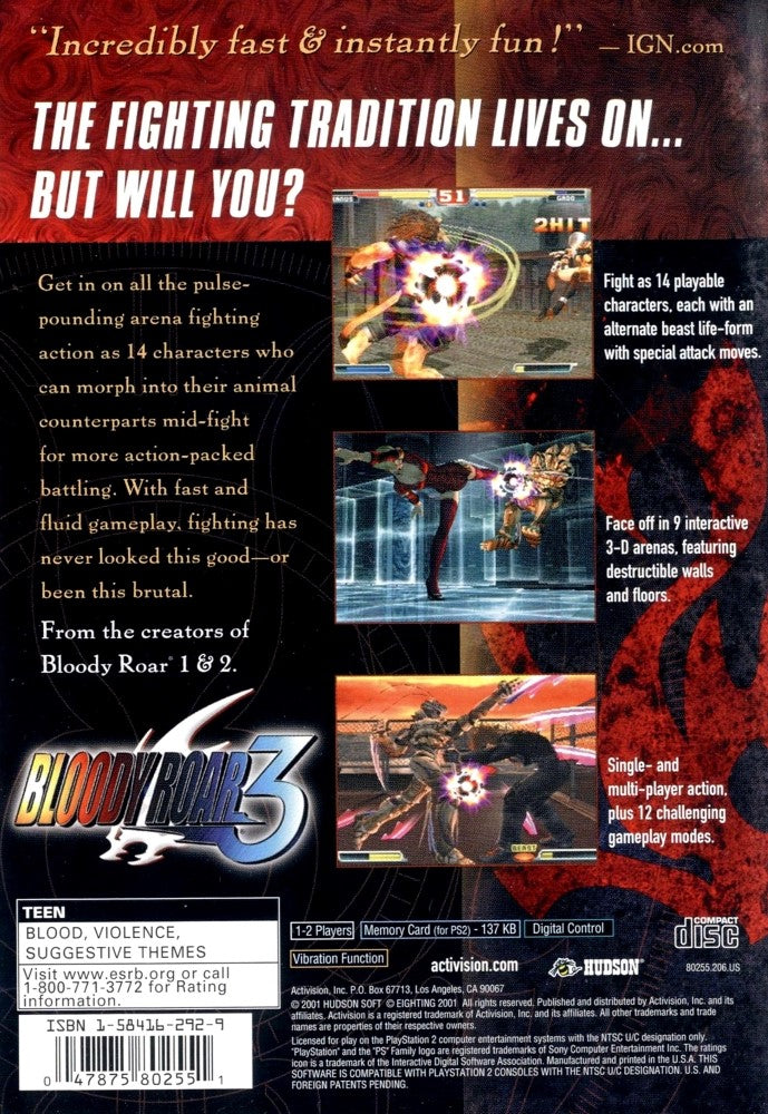 Bloody Roar 3 PS2 - Video Game - Used - CaveGamers - Image 2