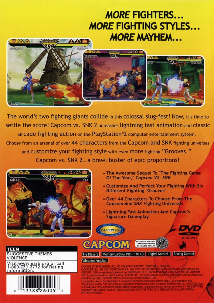Capcom vs SNK 2 PS2 - Video Game - Used - CaveGamers - Image 2