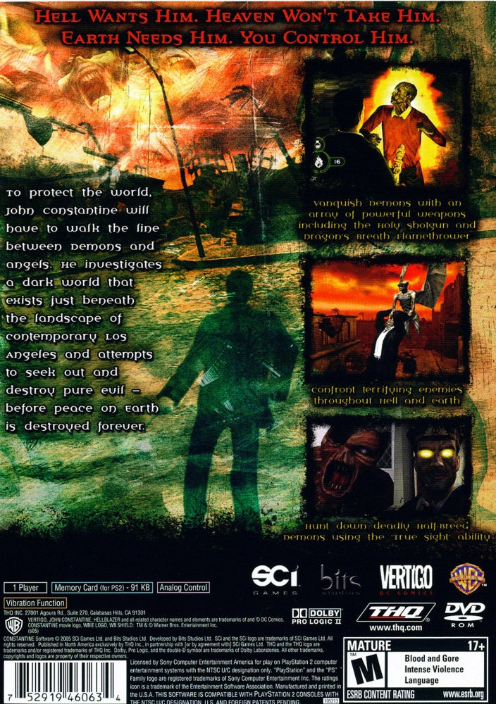 Constantine PS2 - Video Game - Used - CaveGamers - Image 2