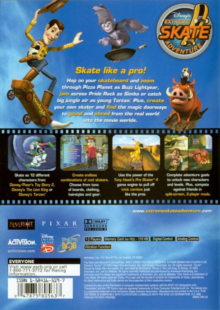 Disney's Extreme Skate Adventure PS2 - Video Game - Used - CaveGamers - Image 2