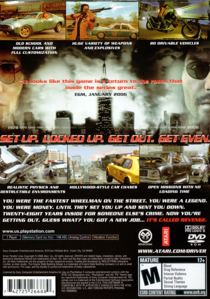 Driver Parallel Lines PS2 - Video Game - Used - CaveGamers - Image 2