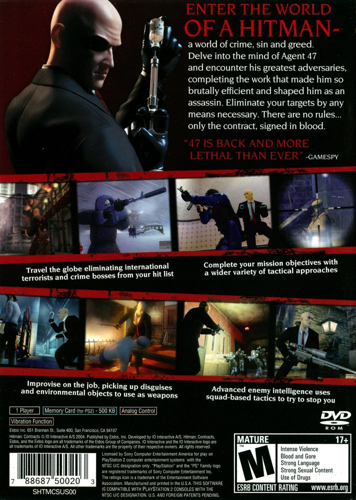 Hitman Contracts PS2 - Video Game - Used - CaveGamers - Image 2