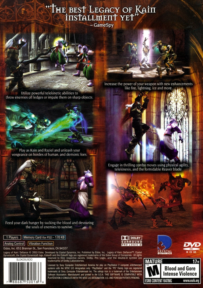 Legacy of Kain Defiance PS2 - Video Game - Used - CaveGamers - Image 2