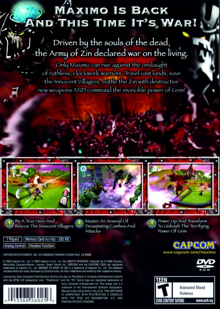 Maximo vs Army of Zin PS2 - Video Game - Used - CaveGamers - Image 2