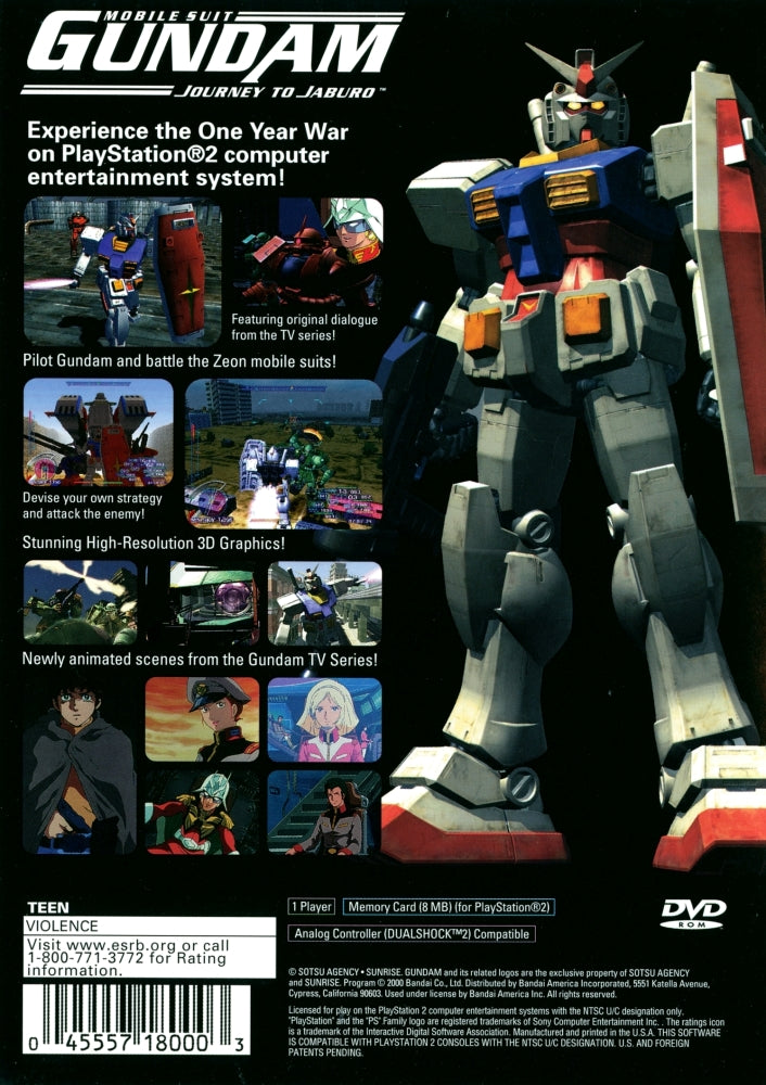 Mobile Suit Gundam Journey to Jaburo PS2 - Video Game - Used - CaveGamers - Image 2