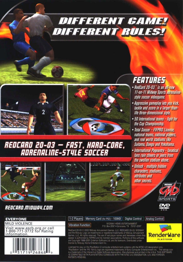 Red Card 2003 PS2 - Video Game - Used - CaveGamers - Image 2