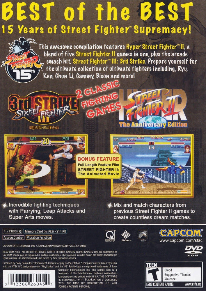 Street Fighter Anniversary PS2 - Video Game - Used - CaveGamers - Image 2