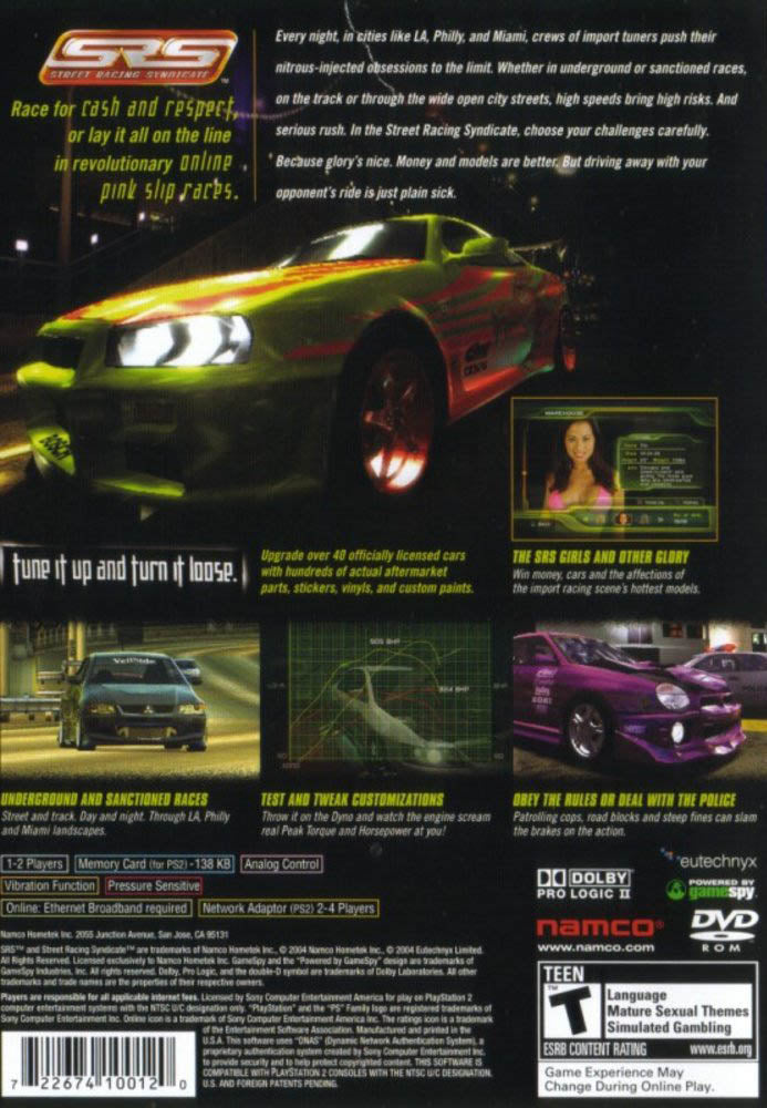 Street Racing Syndicate PS2 - Video Game - Used - CaveGamers - Image 2