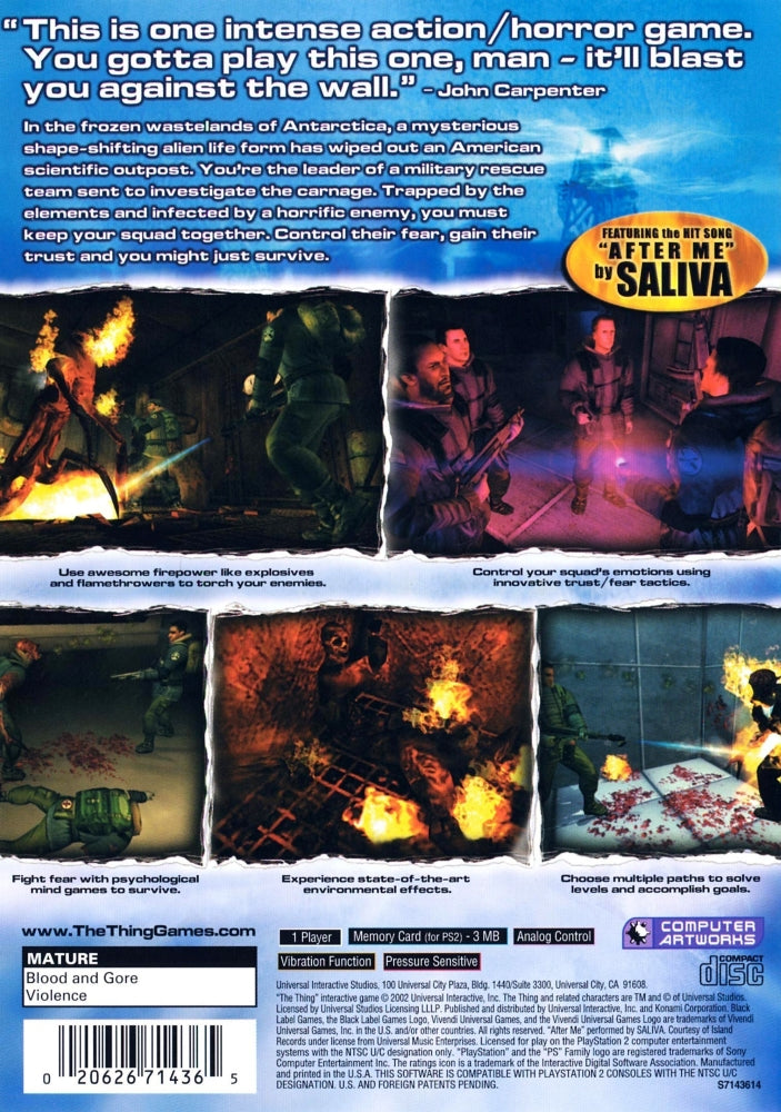 The Thing PS2 - Video Game - Used - CaveGamers - Image 2
