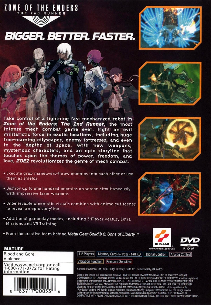 Zone of the Enders 2nd Runner PS2 - Video Game - Used - CaveGamers - Image 2