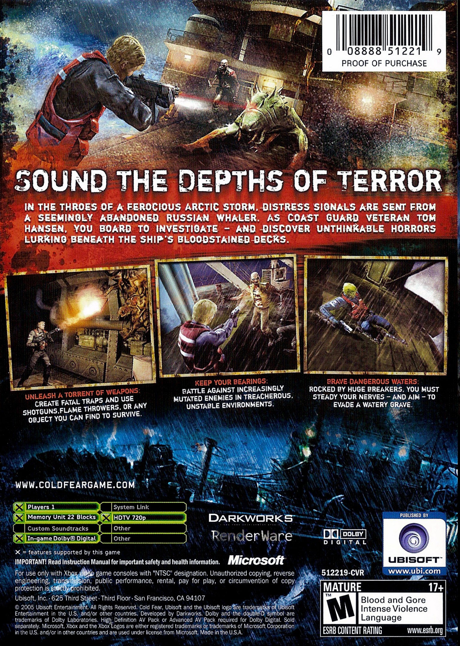 Cold Fear Xbox - Video Game - Used - CaveGamers - Image 2