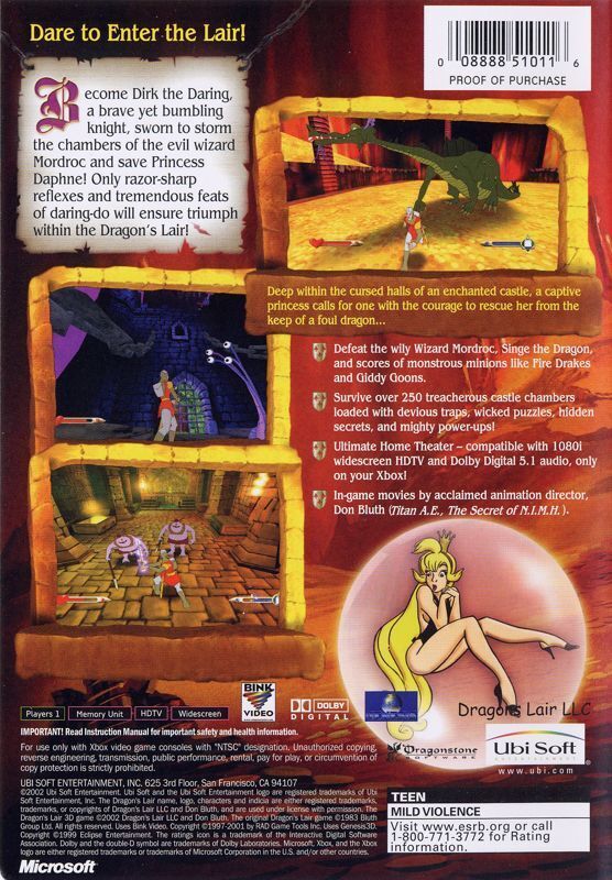 Dragon's Lair 3D Xbox - Video Game - Used - CaveGamers - Image 2