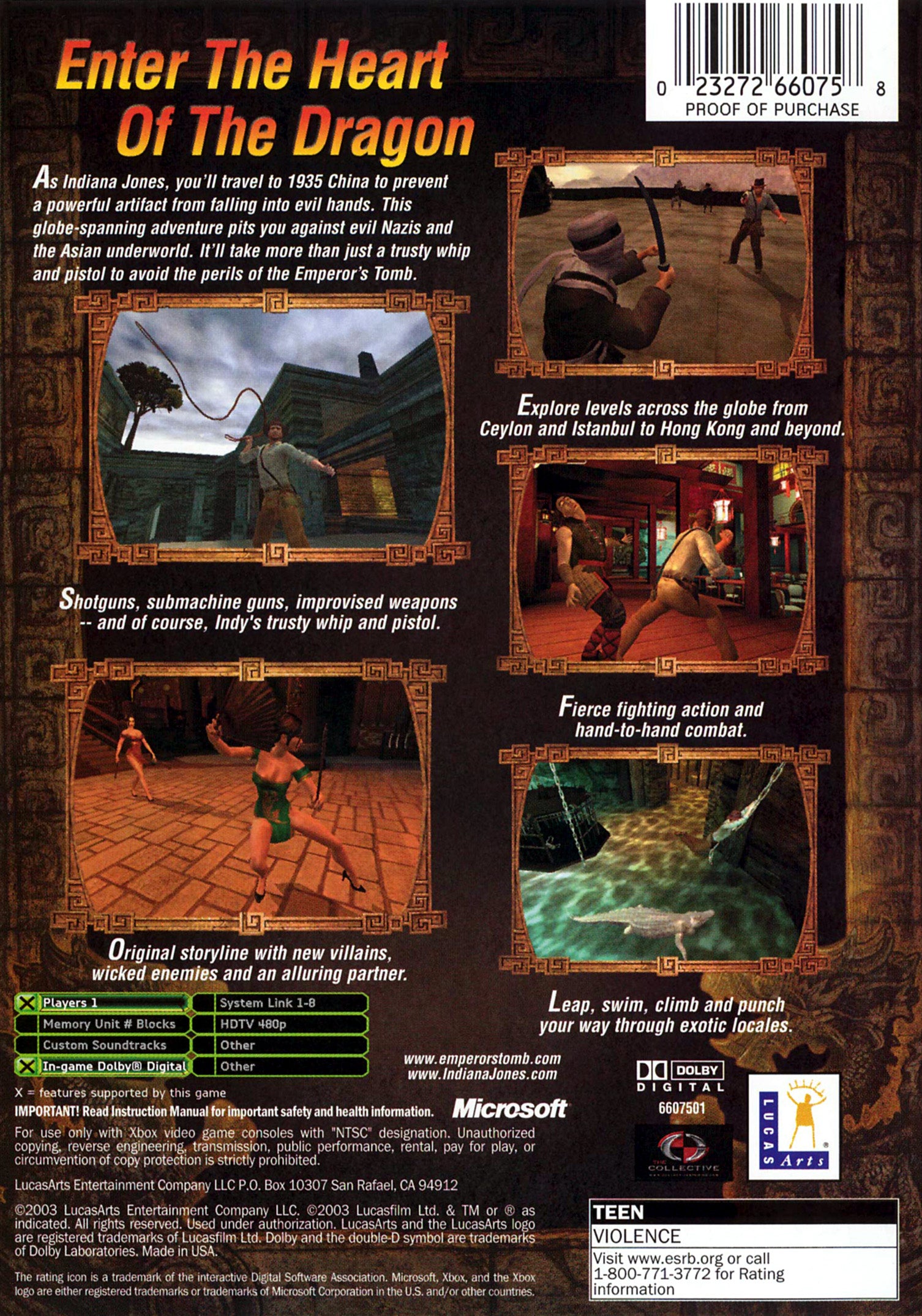 Indiana Jones and the Emperor's Tomb Xbox - Video Game - Used - CaveGamers - Image 2