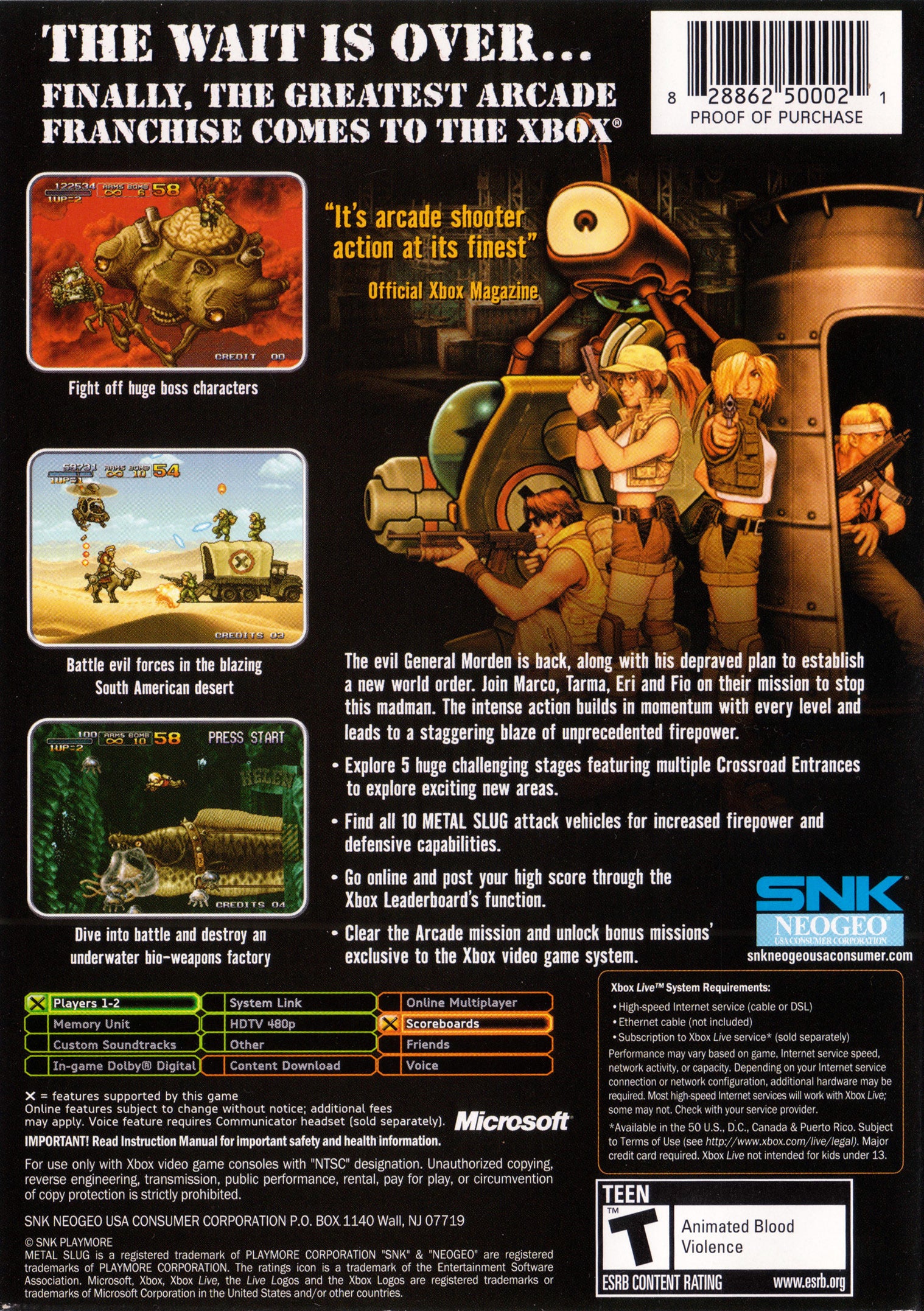 Metal Slug 3 Xbox - Video Game - Used - CaveGamers - Image 2