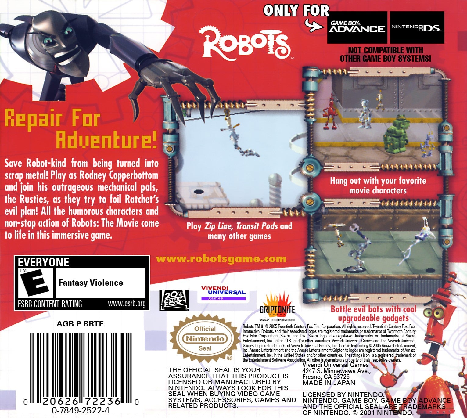 Robots Game Boy Advance - Video Game - Used - CaveGamers - Image 2