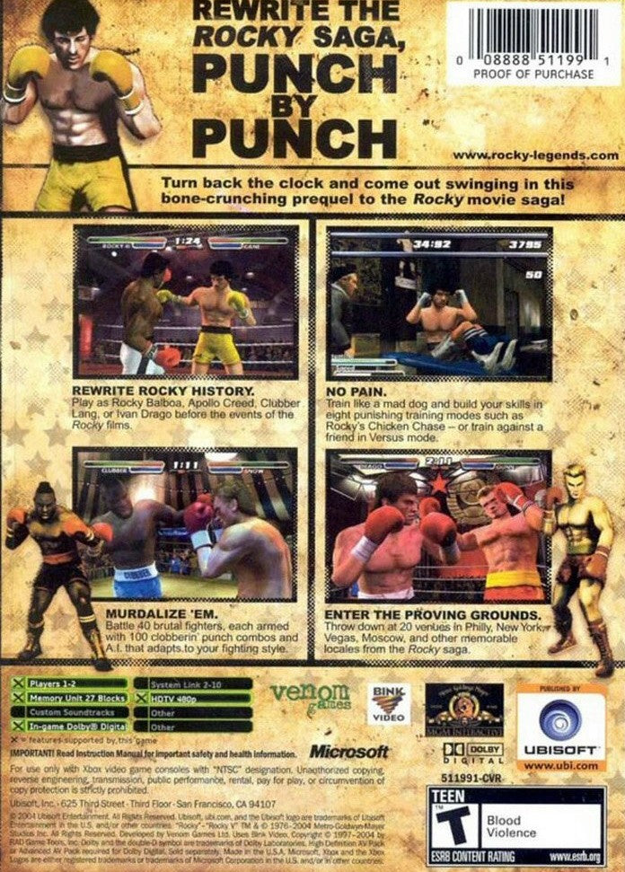 Rocky Legends Xbox - Video Game - Used - CaveGamers - Image 2