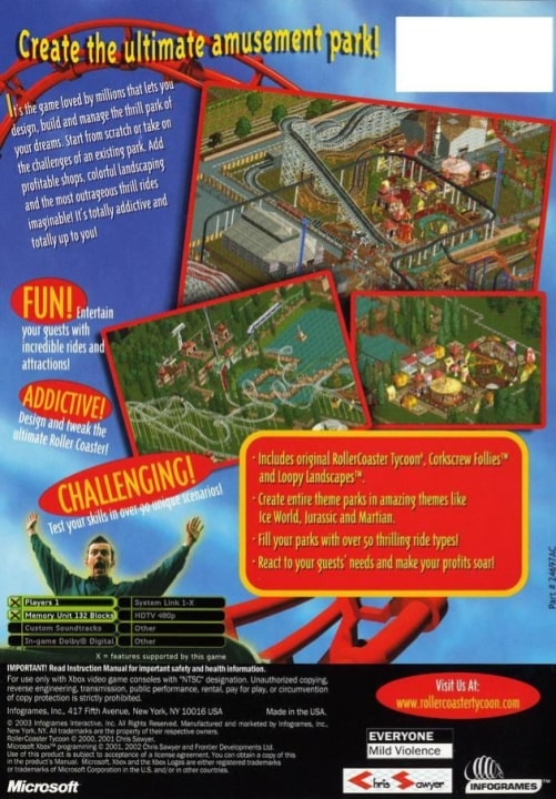 Roller Coaster Tycoon Xbox - Video Game - Used - CaveGamers - Image 2