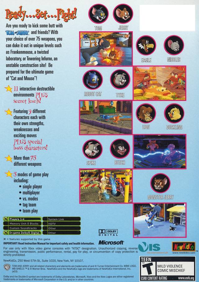 Tom and Jerry War of Whiskers Xbox - Video Game - Used - CaveGamers - Image 2