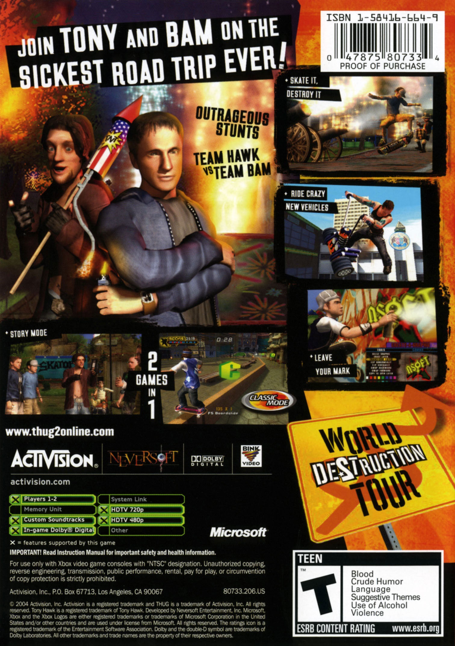 Tony Hawk Underground 2 Xbox - Video Game - Used - CaveGamers - Image 2