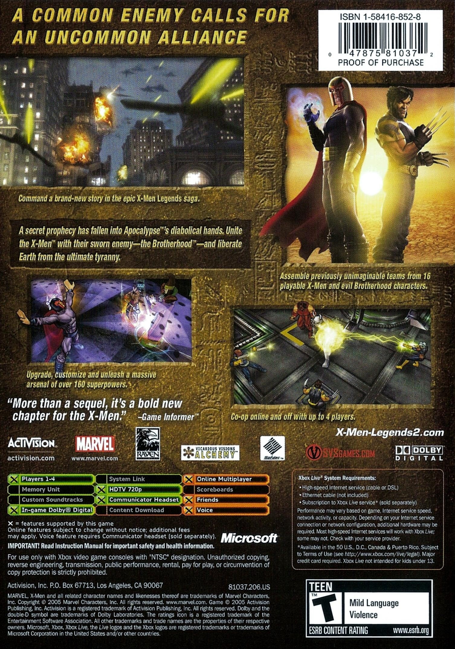 X-men Legends 2 Xbox - Video Game - Used - CaveGamers - Image 2