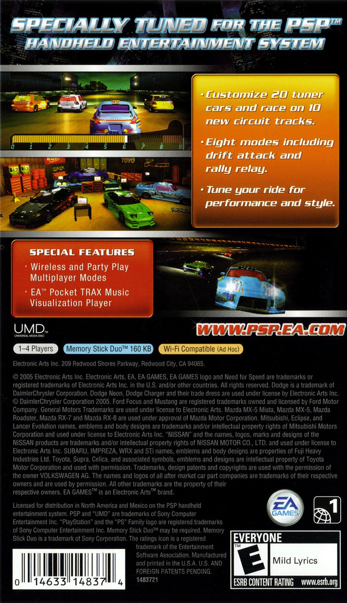 Need for Speed Underground Rivals PSP - Video Game - Used - CaveGamers - Image 2