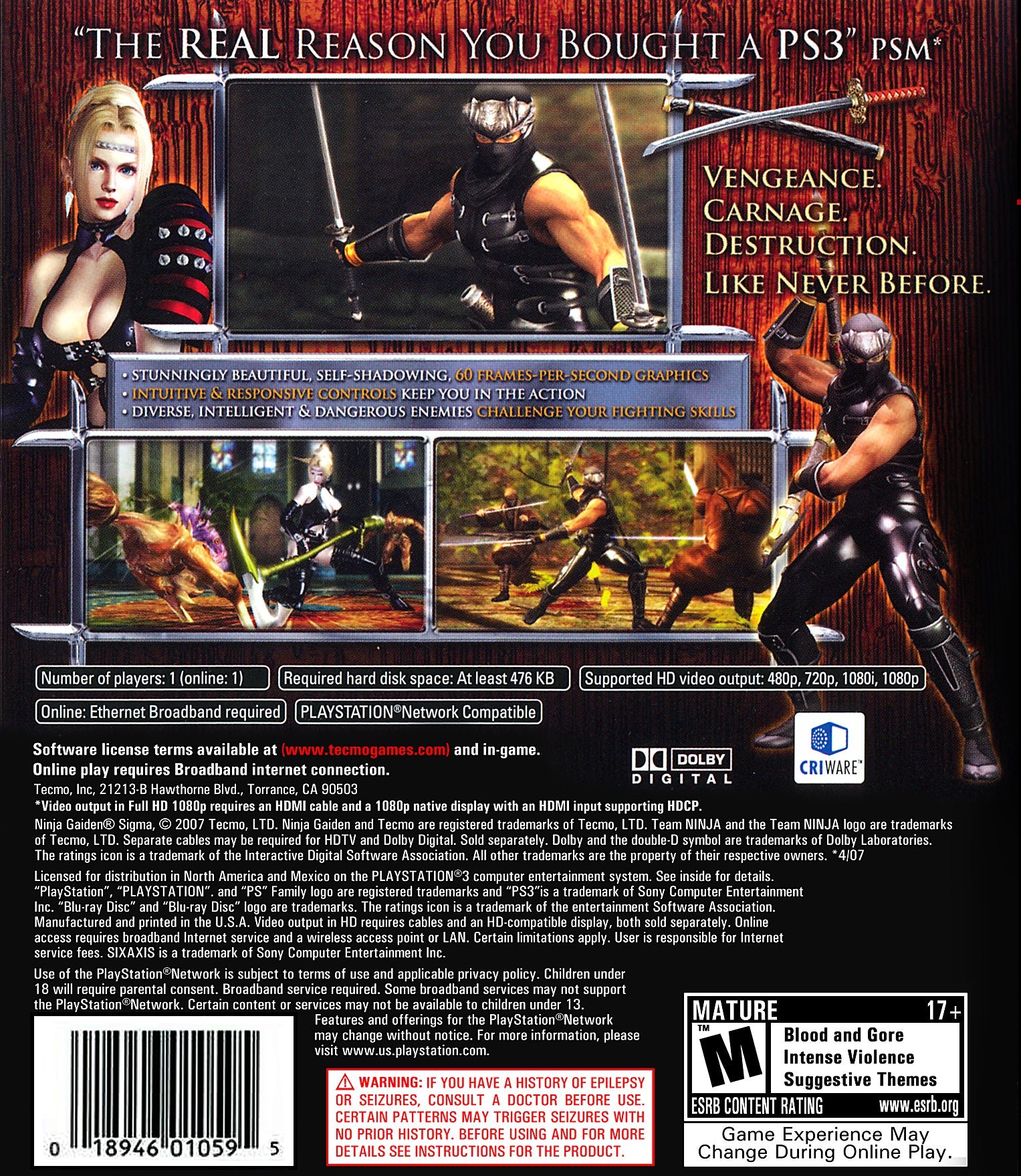 Ninja Gaiden Sigma PS3 - Video Game - Used - CaveGamers - Image 2