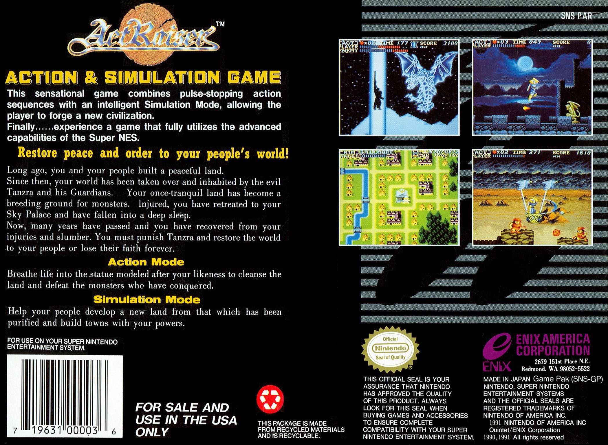 ActRaiser SNES - Video Game - Used - CaveGamers - Image 2