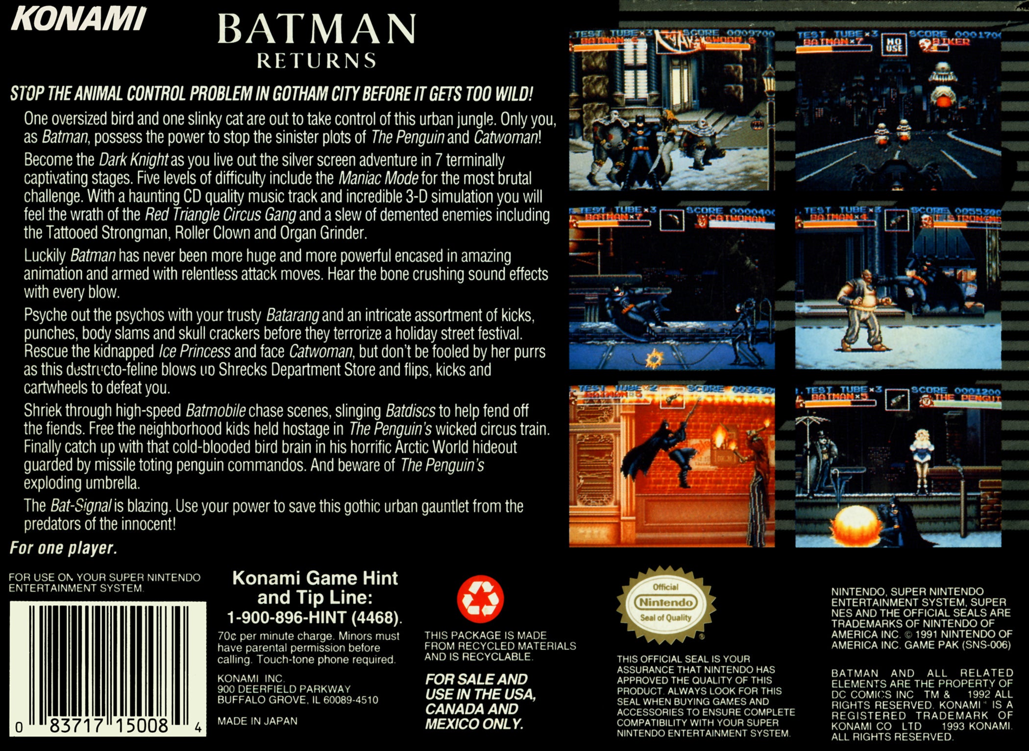 Batman Returns SNES - Video Game - Used - CaveGamers - Image 2