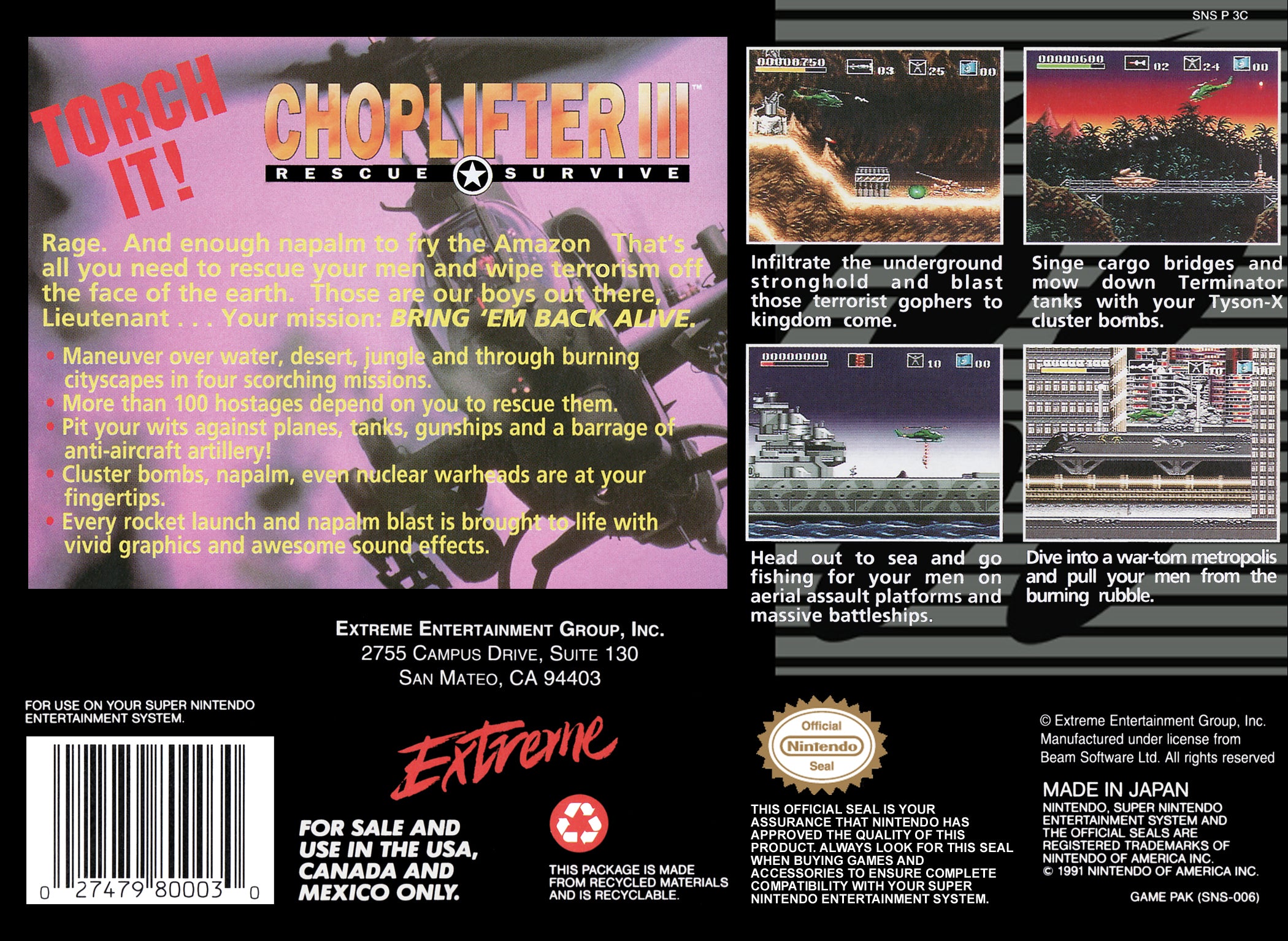 Choplifter 3 SNES - Video Game - Used - CaveGamers - Image 2