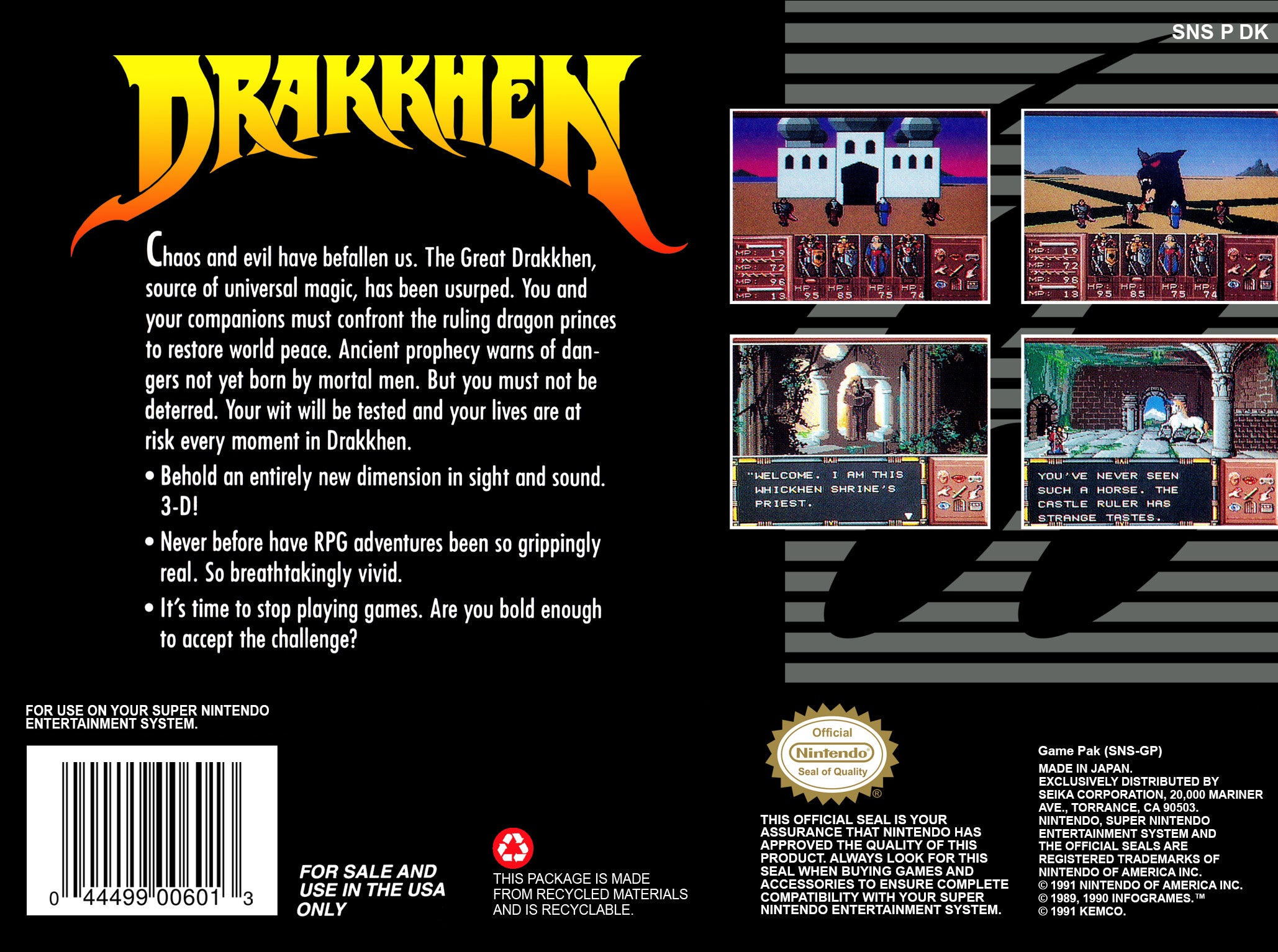 Drakkhen SNES - Video Game - Used - CaveGamers - Image 2