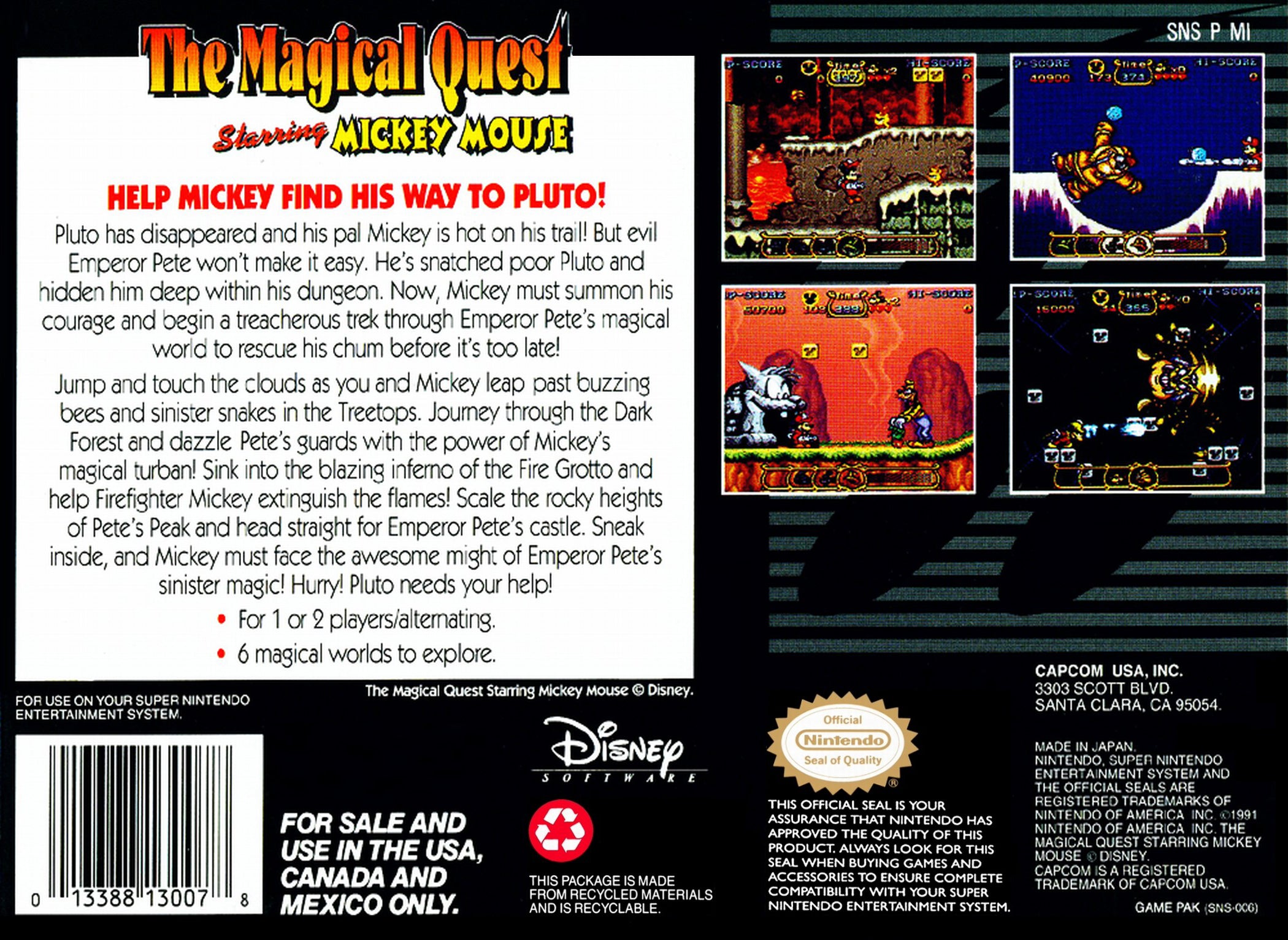 Magical Quest Starring Mickey Mouse SNES - Video Game - Used - CaveGamers - Image 2