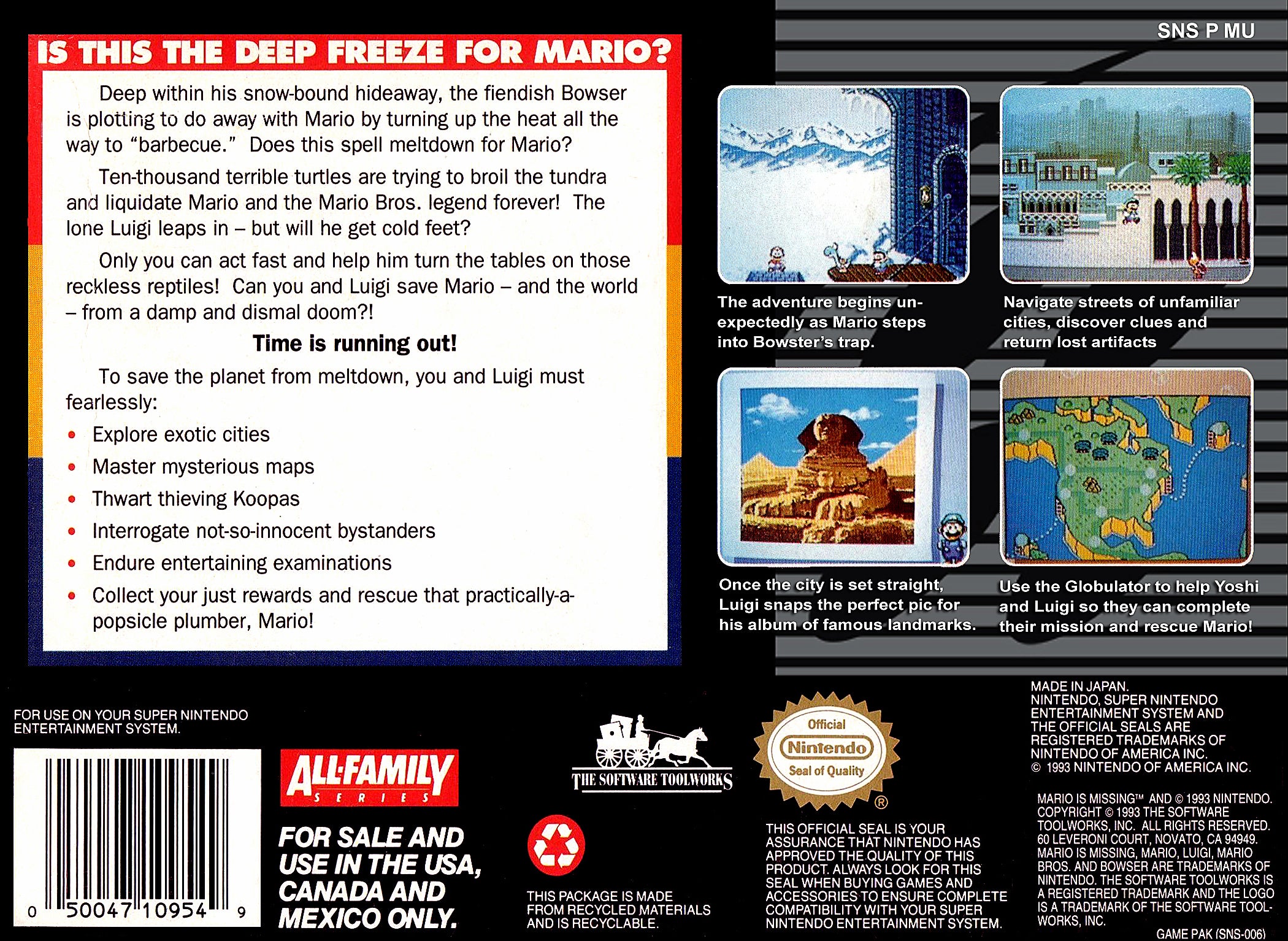 Mario Is Missing SNES - Video Game - Used - CaveGamers - Image 2