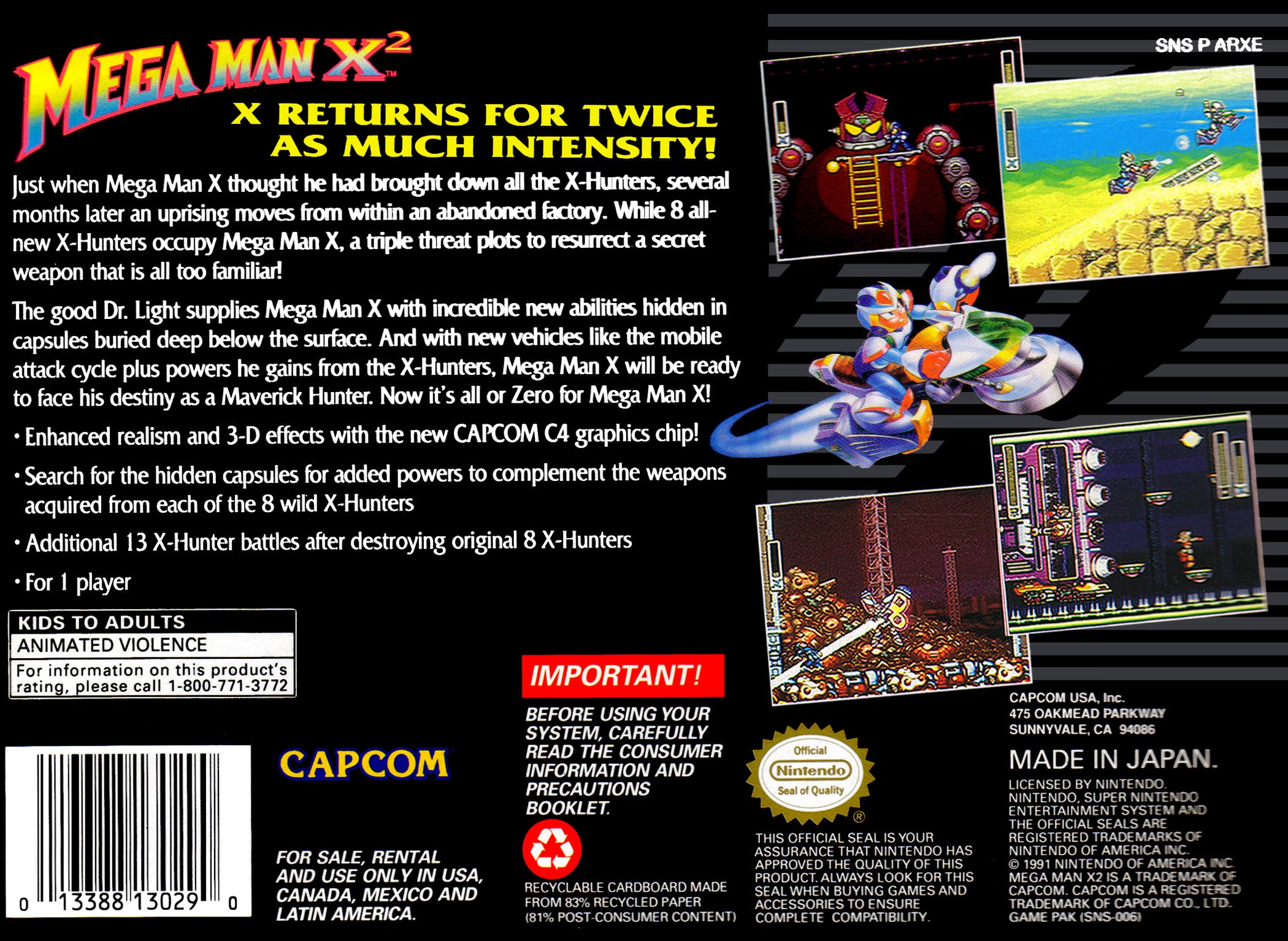 Mega Man X2 SNES - Video Game - Used - CaveGamers - Image 2