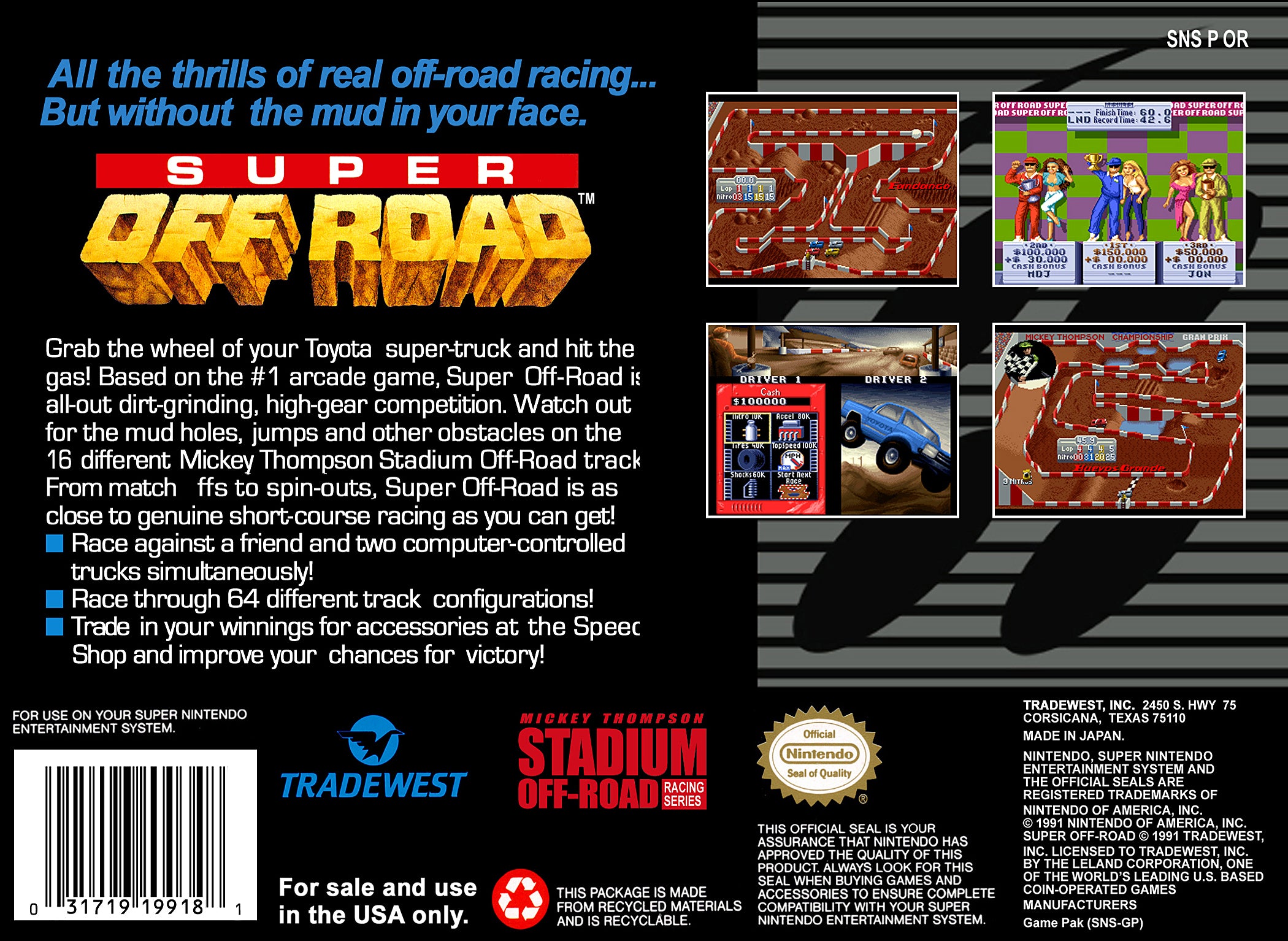 Super Off Road SNES - Video Game - Used - CaveGamers - Image 2