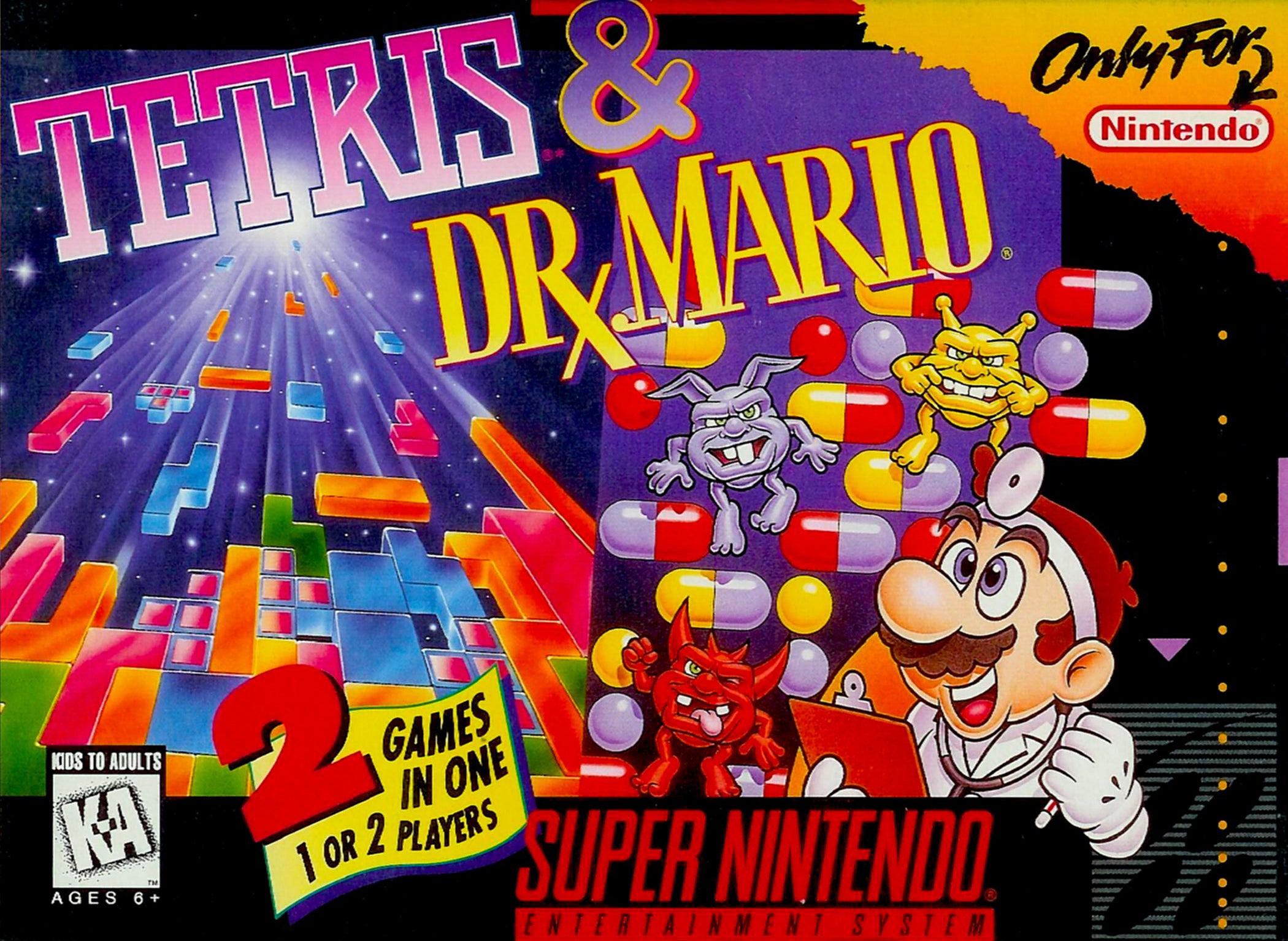Tetris and Dr. Mario SNES - Video Game - Used - CaveGamers