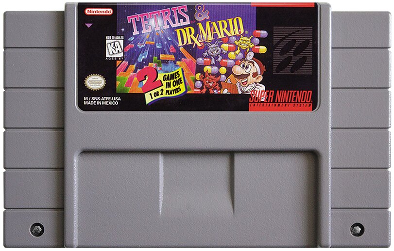 Tetris and Dr. Mario SNES - Video Game - Used - CaveGamers - Image 3