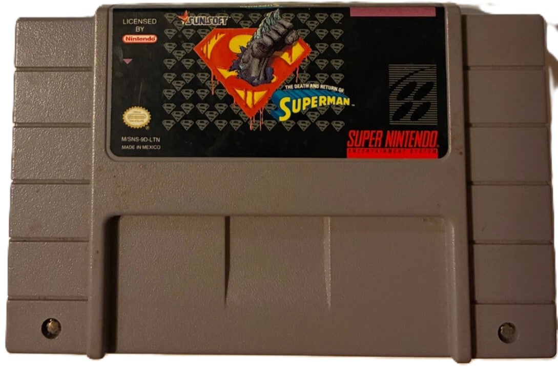 The Death and Return of Superman SNES - Video Game - Used - CaveGamers - Image 3
