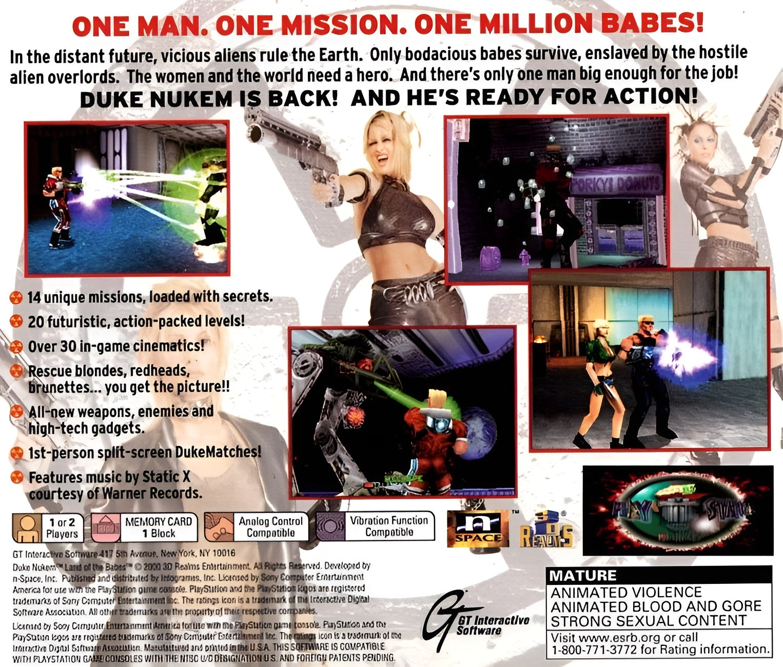 Duke Nukem Land of the Babes Playstation - Video Game - Used - CaveGamers - Image 2