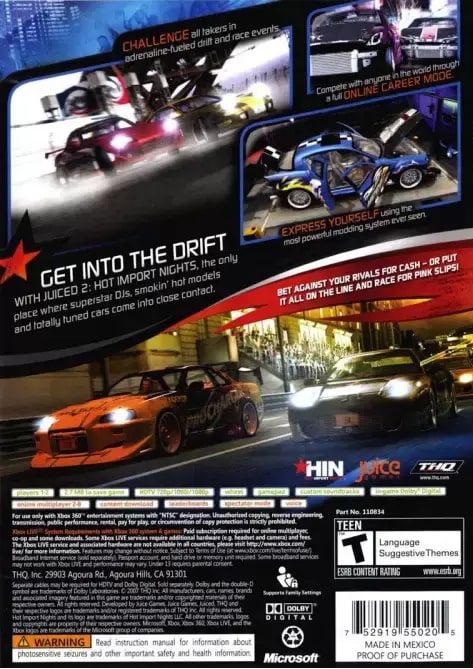 Juiced 2 Hot Import Nights Xbox 360 - Video Game - Used - CaveGamers - Image 2