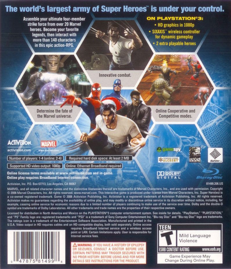 Marvel Ultimate Alliance PS3 - Video Game - Used - CaveGamers - Image 2