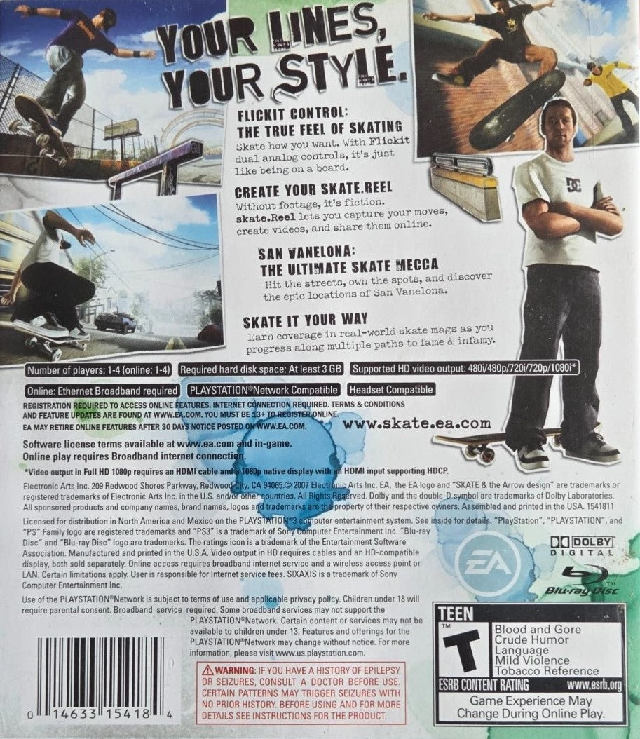 Skate PS3 - Video Game - Used - CaveGamers - Image 2