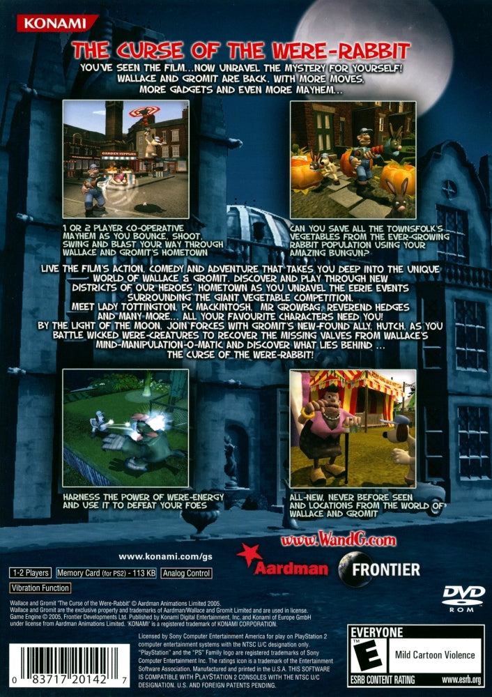 Wallace and Gromit Curse of the Were Rabbit PS2 - Video Game - Used - CaveGamers - Image 2