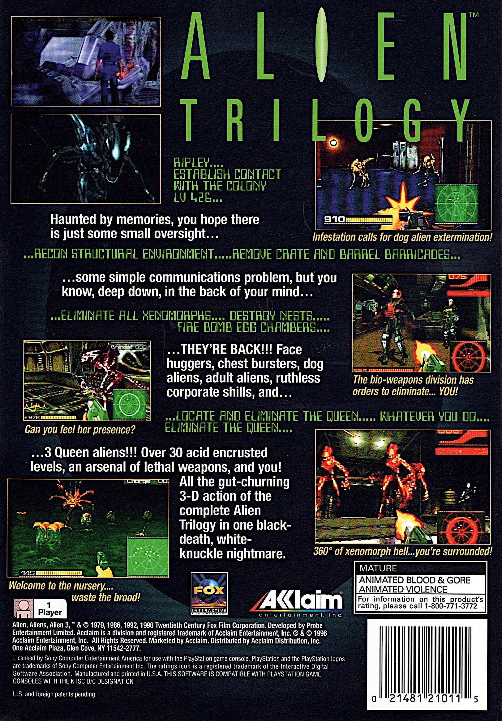 Alien Trilogy Playstation - Video Game - Used - CaveGamers - Image 2
