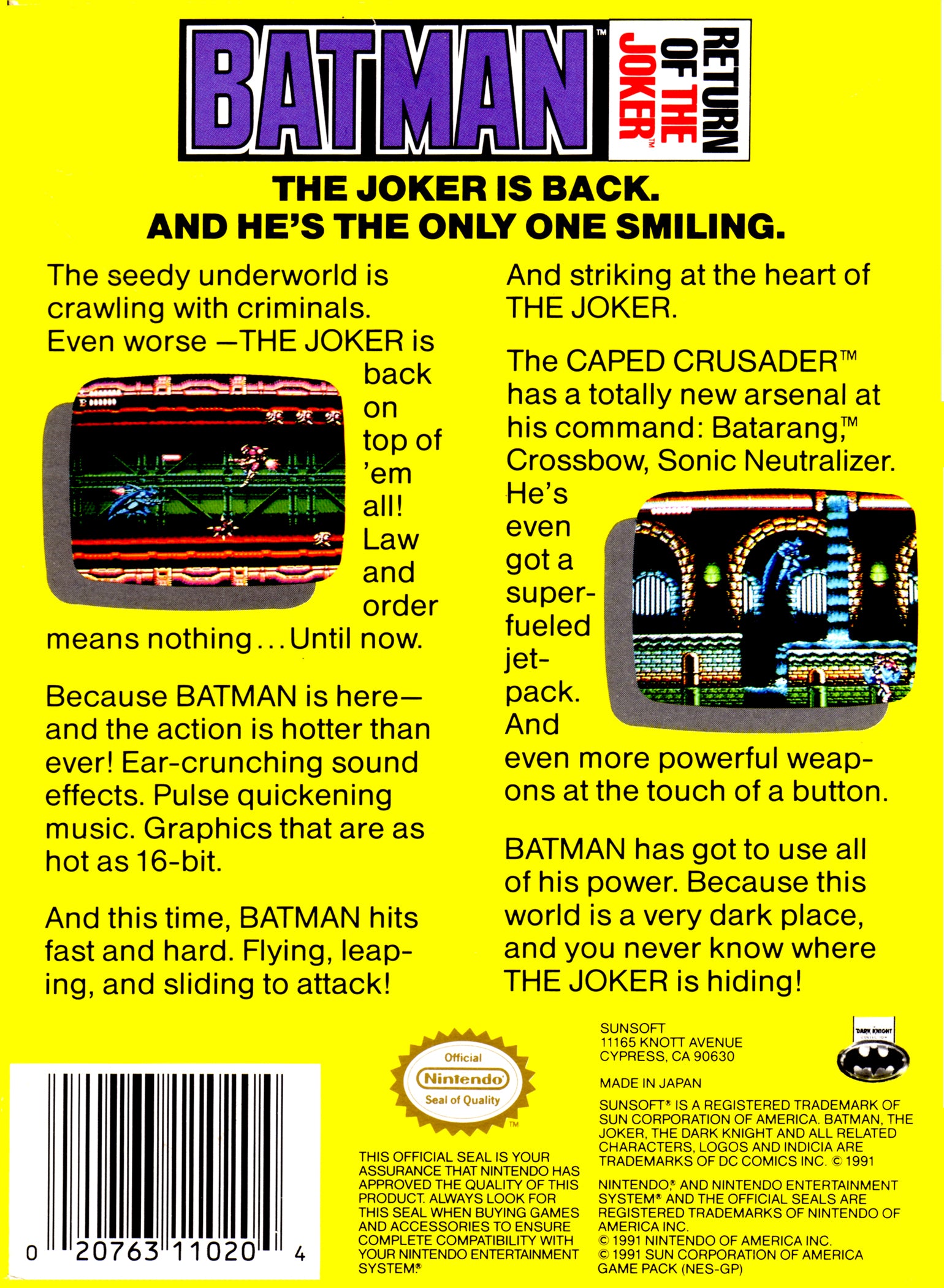 Batman: Return of the Joker NES - Video Game - Used - CaveGamers - Image 2