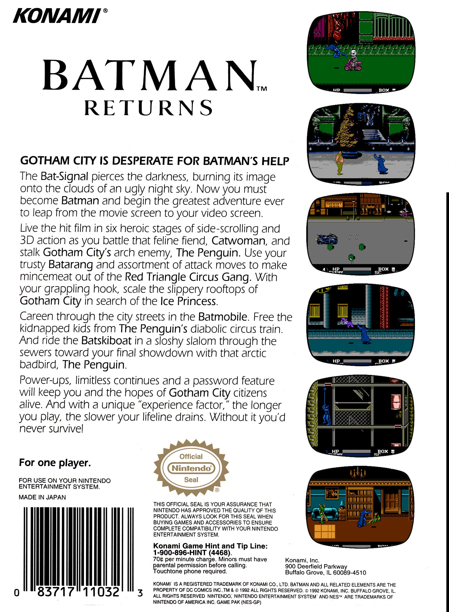Batman Returns NES - Video Game - Used - CaveGamers - Image 2