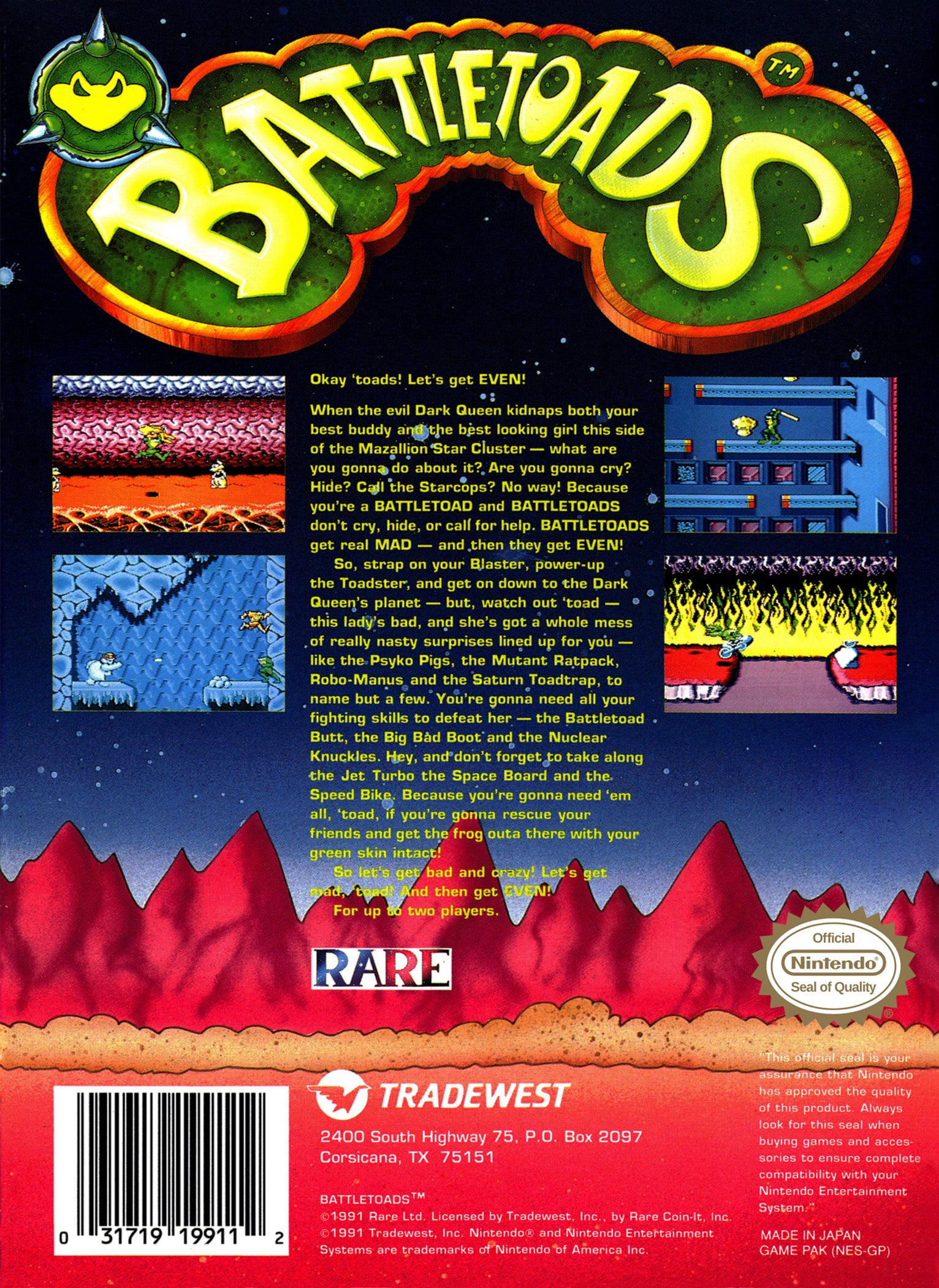 Battletoads NES - Video Game - Used - CaveGamers - Image 2
