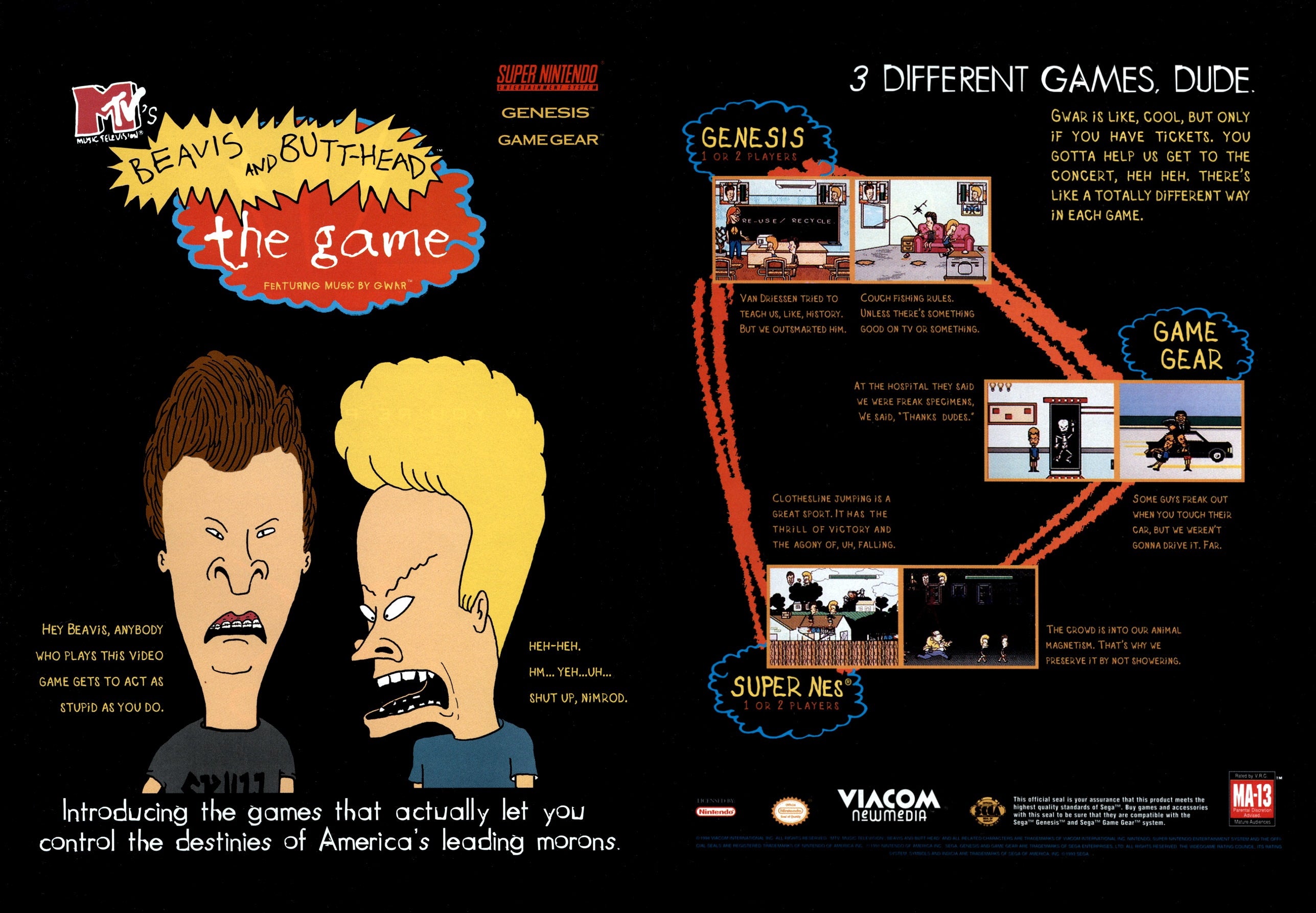Beavis and Butthead SNES - Video Game - Used - CaveGamers - Image 2