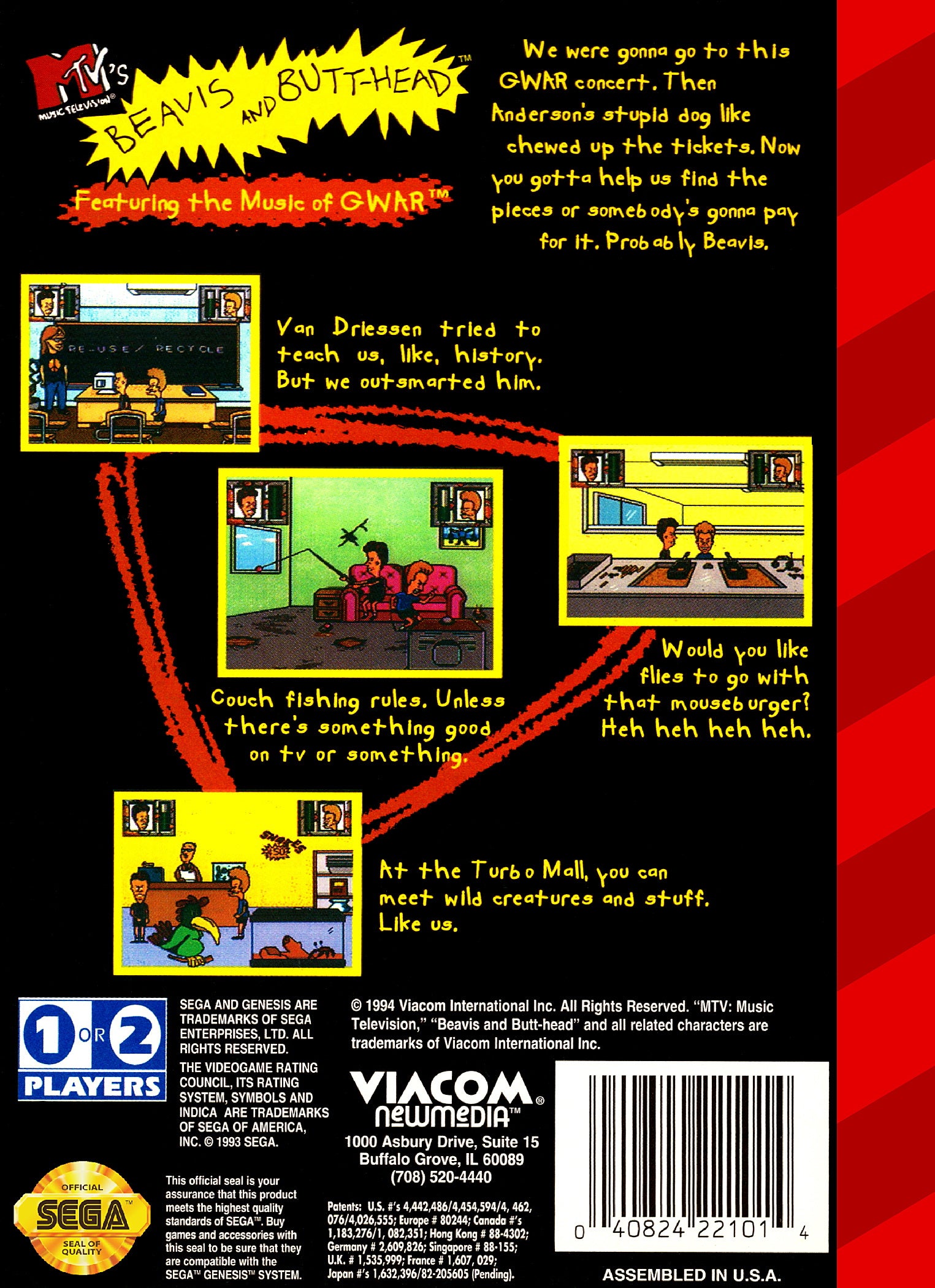 Beavis and Butthead Genesis - Video Game - Used - CaveGamers - Image 2
