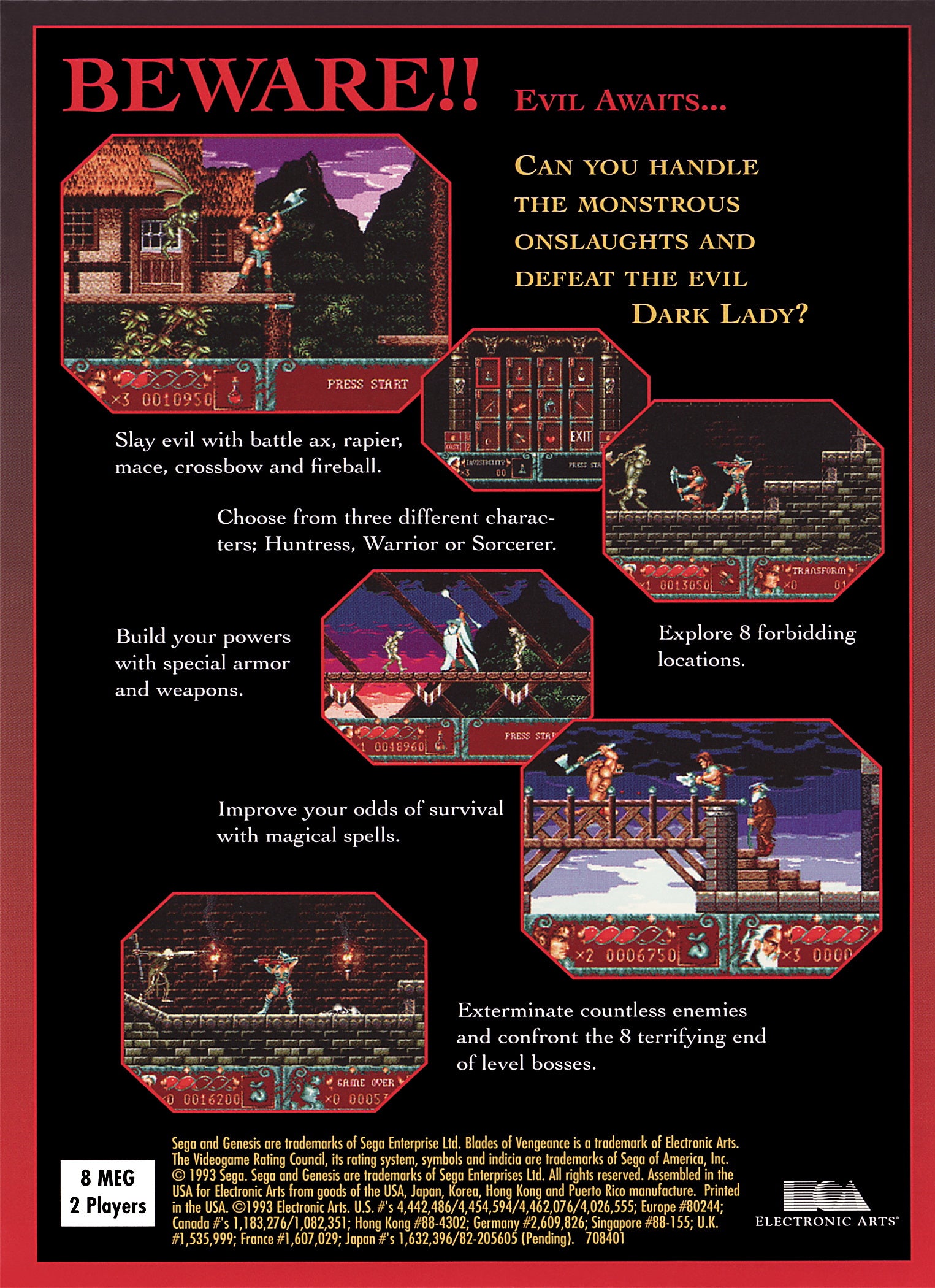 Blades of Vengeance Genesis - Video Game - Used - CaveGamers - Image 2